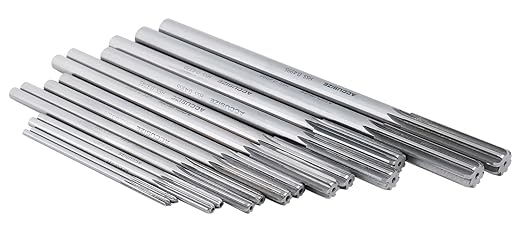 Accusize Industrial Tools Dowel Pin Reamer Size: 0.1230" Thru 0.4995", HSS M2 Premium Chucking Reamer Set, Right Hand Cut, 14 pcs Set, 5528-ST00
