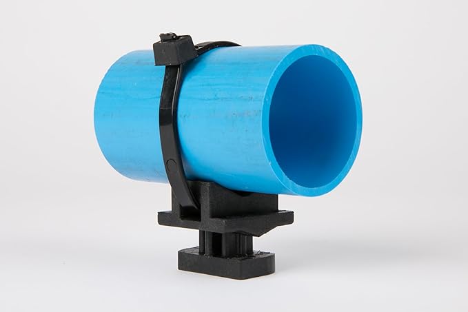 Strut Clamp for Piping and Conduit (10pcs & 100pcs), 3/8" to 5" Universal Size, Tool-Free Install, Made in USA, Non-Corrossive, Non-Conductive. (Uniclamp + Stainless Strap + HDPE Sleeve, 100)