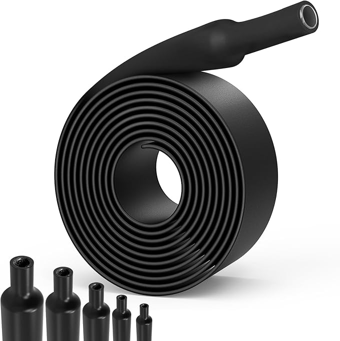 Lsnisni 3:1 Heat Shrink Tubing Ø5/8inch ＆ 3/4inch 13ft, Marine Grade Waterproof, Dual Wall Adhesive Lined, Heat-Shrink Tubing Black (Ø5/8” 13ft)