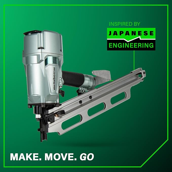 Metabo HPT Framing Nailer | High Grade Aluminum Magazine | Tool-less Depth Adjustment | Pneumatic | Framing Nails 2-Inch to 3-1/4-Inch | Rafter Hook | NR83A5(Y)