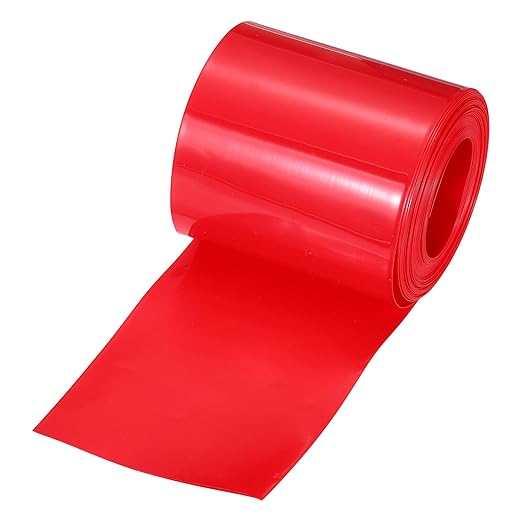 MECCANIXITY Battery Wrap PVC Heat Shrink Tubing 42mm Dia 66mm Flat 20 Feet(6meters) Red Good Insulation for Battery Pack