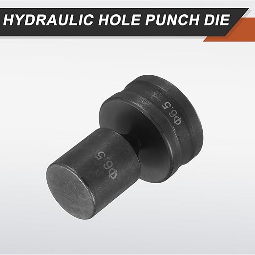 HARFINGTON Hydraulic Hole Punch Die Φ6.5mm Round Hole 40Cr Steel Electric Punching Kit for CH70 Electric Punching Machine, Black
