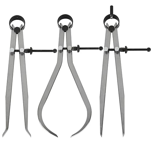 3 Piece Spring Caliper/Divider Set, 8 inches Inside Spring Outside Divider Caliper Set, Calipers Measuring Tool for Wood Turning Lathe Projects