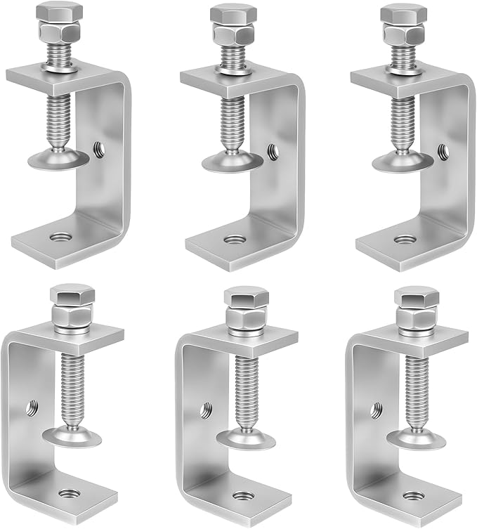 2-9/16 Inch C Clamps, 2 Pack 304 Stainless Steel C Clamps for Woodworking and Welding, Stable Wide Jaw Opening Tiger Clamp for Construction Household Mount(65mm)