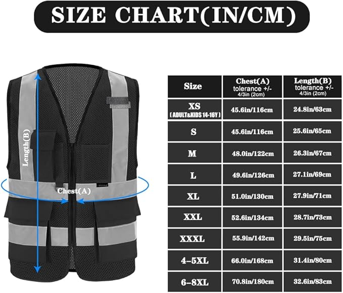 Black light safety vest vest