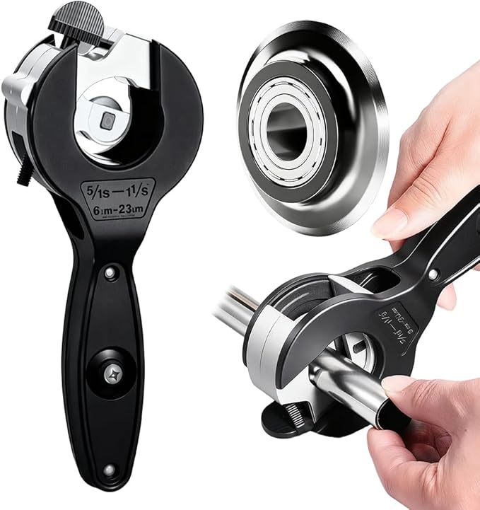 Ratcheting Tubing Cutter, 2 In 1 Close Quarters Tube Cutter 1/4" To 7/8", Large Bearing Type Ppr Pipe Ratchet Cutter, Adjustable Blade Pipe Cutting Tool with Replaceable Alloy PVC Steel Blade