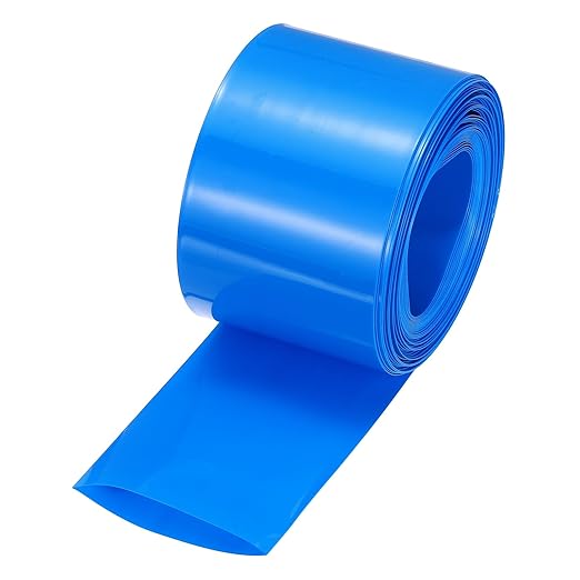MECCANIXITY Battery Wrap PVC Heat Shrink Tubing 32mm Dia 50mm Flat 33 Feet(10meters) Blue Good Insulation for Battery Pack