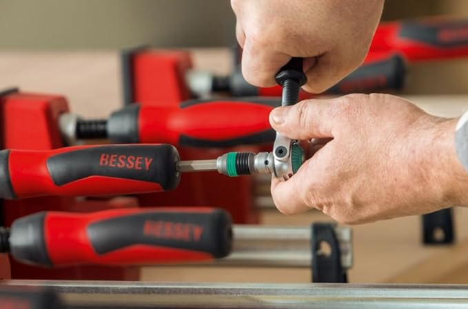 BESSEY KRE3518, 18 In., Parallel Clamp, K Body REVO Series - 1700 lbs Nominal Clamping Force , Spreader, and Woodworking Accessories - Clamps and Tools for Woodworking, Cabinetry, Case Work