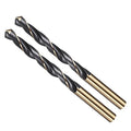 Drill Bit, 10mm Cutting Diameter, 4341 HSS Gold and Black 118° Cutting Angle Number Jobber Bits - (Applications: for Drilling Soft Metal Plastic Wood), 2-Pieces