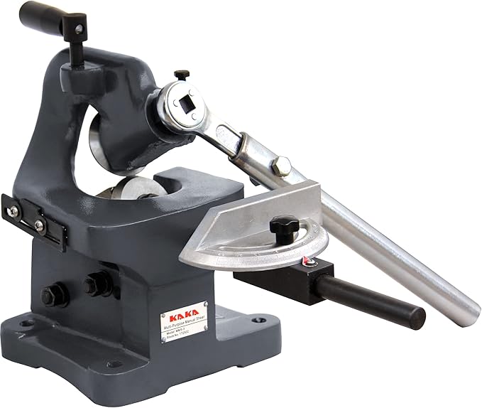 KAKA INDUSTRIAL MMS-3 Cast-Iron Multiple Purpose Throatless Sheet Metal Shear, High Accuracy, High Adjustability, Easy Operation Sheet Metal Cutter with 0.059-Inch Cutting Capacity