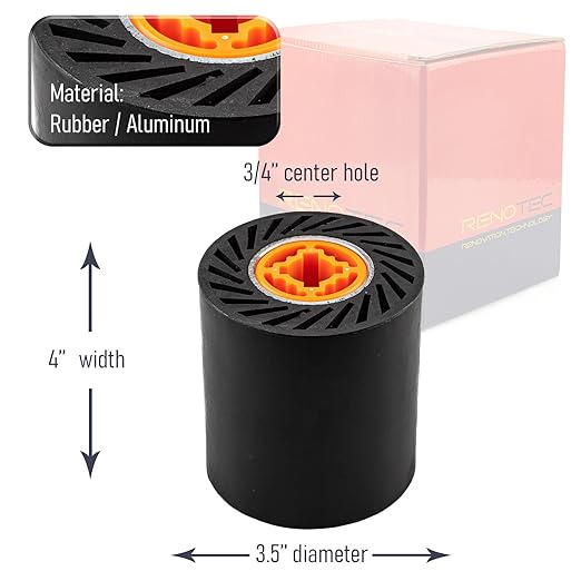 Rubber Expanding Drum 3 Pcs for Abrasive Sanding Bands, 3.5" x 4" with 3/4" Quad Keyway