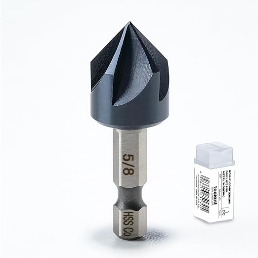 toolant 5/8" Noir-Ti Cobalt Countersink Drill Bit(Pro), Titanium Aluminum Nitride Coated with Quick Change Hex Shank