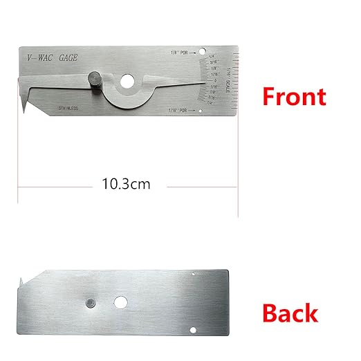 3pcs/Set MG-11 Cam Type Weld Gauge Metric & Inch + V-WAC Gage Biting Edge Stainless Steel Welding Gauge + MG-8 Bridge Cam Gage Welding Gauge