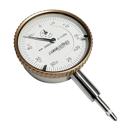 Accusize Industrial Tools Agd2 Style 0-1/4'' by 0.0005'' Dial Indicator with Lug Back, P900-S098