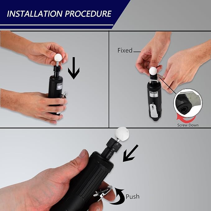 Air Die Grinder Kit 1/4", 22,000 RPM Straight Pneumatic Grinder with 10-Piece Stone Set for Metal Polishing, Grinding, Automotive & Woodworking