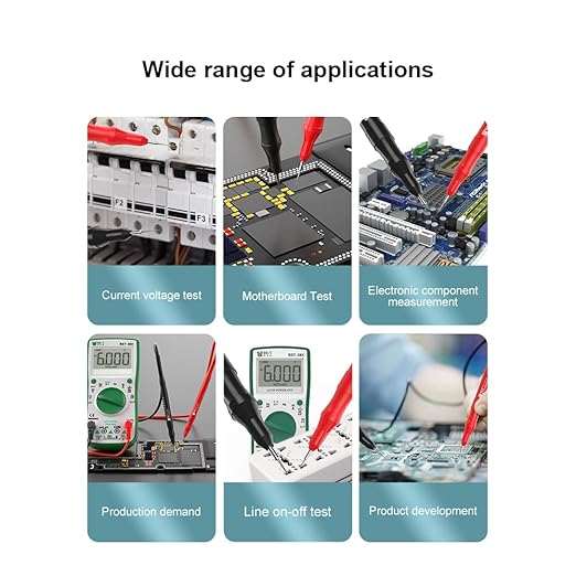 BES CAT III 2000V Voltage 20A Current Test Leads Probe Tip,for Digital Multimeter Electrical Voltmeter Currentmeter,Precision Cable Probe