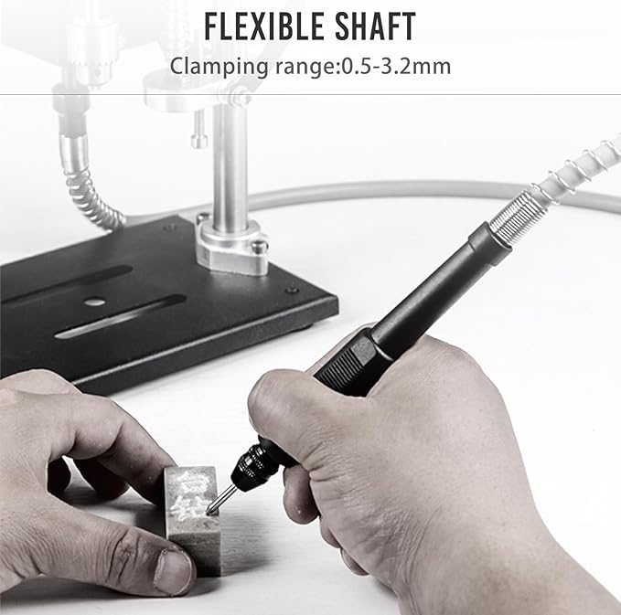 Mini Drill Press, Benchtop Drill Press, Portable Electric Drilling Machine,With Rotating Flexible Shaft Attachment, Drill Bit and Clamp, B10 Chuck,For DIY Wood Metal Plastic