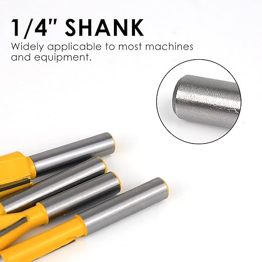 Router Bits Set 1/4 Inch Shank - BAIDETS 12 Pieces 1/4" Tungsten Carbide Router Bits, Woodwork Tools