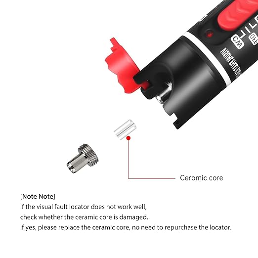 1pc Fiber Optic Visual Fault Locator VFL Fiber Optic Cable Tester with 1pcs Singlemode 9/125um FC Male to LC Female Adapter, Black Switch (Mode Number: VFL-30)