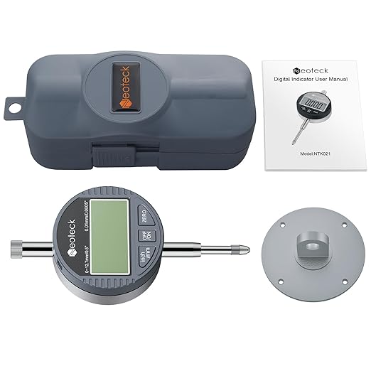 Neoteck DTI Digital Dial Indicator 0.01mm/0.0005 inch Digital Probe Indicator Dial Test Gauge Range 0-12.7mm/0.5 inch Dial Test Indicators Electronic Indicator Gauge