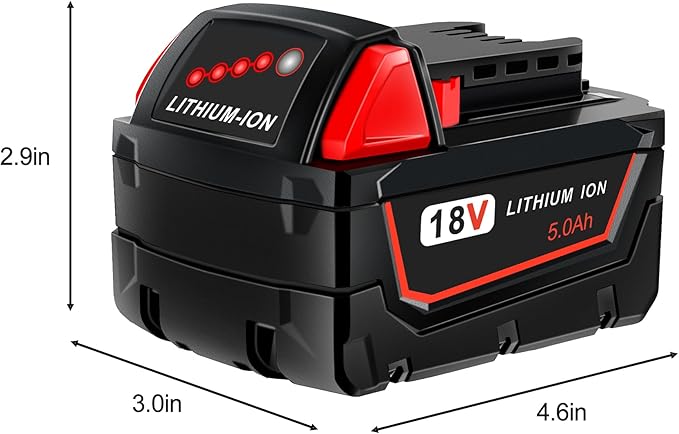 2 Pack 5.0Ah 18V Batteries Replace for Milwaukee M18 Battery Lithium lon 48-11-1850 48-11-1860, Compatible with Milwaukee m18 Battery Charger and 18 Volt Cordless Power Tools