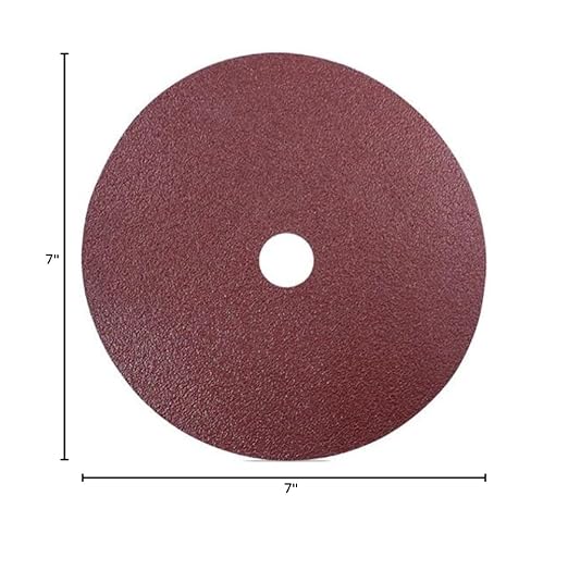 BHA Aluminum Oxide Resin Fiber Sanding and Grinding Discs, 7” x 7/8” Arbor Hole, 80 Grit - 25 Pack