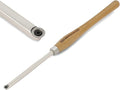 Overall length: 23 3/4" Carbide Tipped Finisher Chisel For Woodturning, Beech handle length: 15 1/2", Tool bar length: 8 1/4", Tool bar thickness: 1/2" Square, with 15 * 2.5mm-30°TCT ROUND BLADE