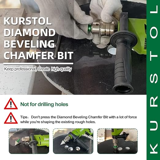Diamond Core Drill Bit Kit - 6/8/10/20/25/28/32/35/45/65mm Triangle Shank +2"(50mm) Hex Shank Beveling Chamfer Bit Tile Hole Saws for Dry Drilling Porcelain Ceramic Tile Granite Marble Stone