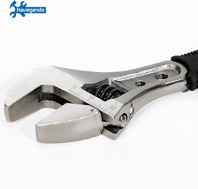 Navegando 6-Inch Adjustable Wrench, Small Compact Spanner for Tight Spaces, High Carbon Steel with Non-Slip Grip, Fits 6-22mm Nuts/Bolts, Perfect for Plumbing & Automotive Repair