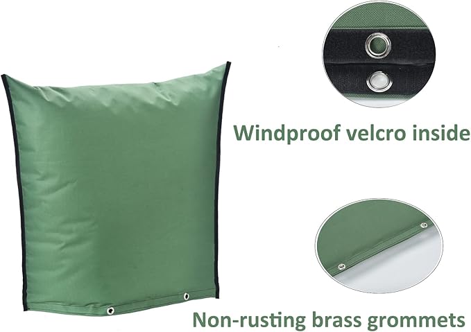 Outdoor Backflow Preventer Insulation Cover，Insulated Pouch for Winter Pipe Freeze Protection Sprinkler Valves in Snow or Sun Exposure, Waterproof Sprinkler Valve System Cover (30" W x 26" H,Green)