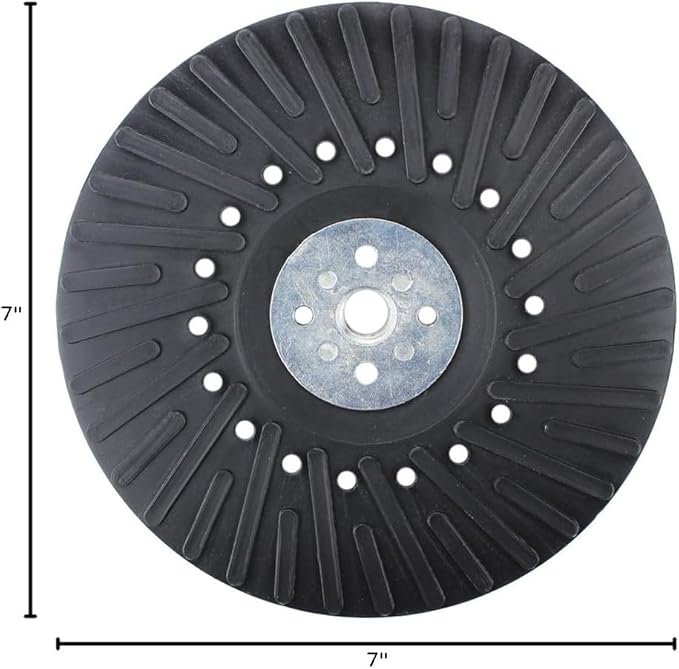 BHA Angle Grinder Ribbed Backing Pad for Resin Fiber Disc, 7" x 5/8" x 11