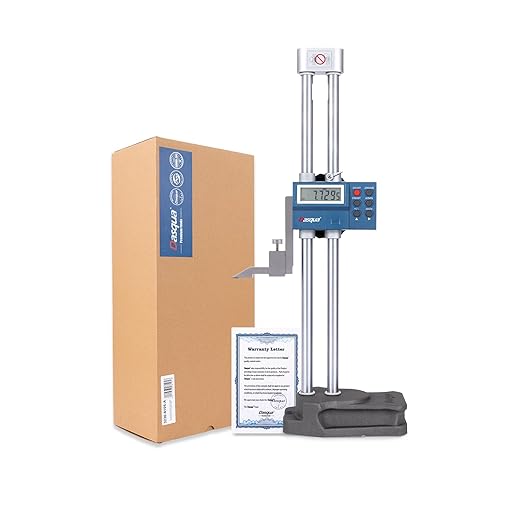 Dasqua 12"/300mm Double Beam Digital Height Gauge with Feed Wheel, Heavy Duty Cast Iron Base with Carbide-Tipped Scriber, Accuracy: ±0.0015"/0.04mm, Resolution 0.001"/0.01mm
