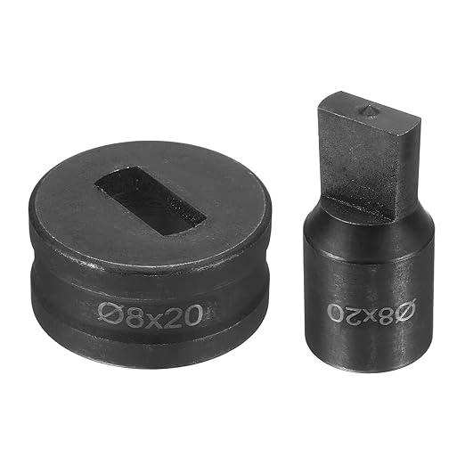HARFINGTON Hydraulic Hole Punch Die Φ8×20mm Slot Hole 40Cr Steel Electric Punching Kit for CH70 Electric Punching Machine, Black
