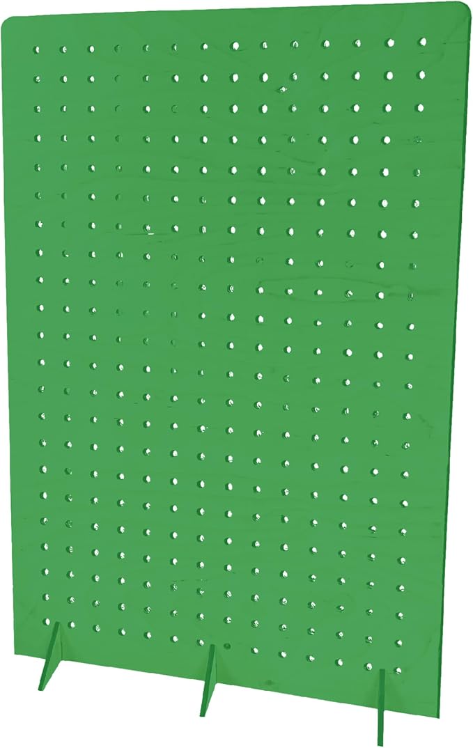 Torched Pegboard Display Stand for Jewelry, Craft Shows, Selling, Vendor Events, Tools, Peg Board Accessories Rack Organizer, XXL 15.75" L x 4.3" W x 23.75" H, GREEN