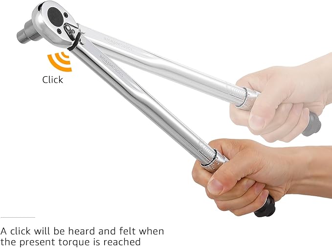 Amazon Basics 3/8-inch Drive Click Torque Wrench - 15-80 ft.-lb, 20.4-108.5 Nm