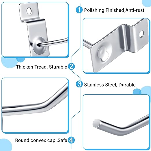 Moxweyeni 100 Pcs Heavy Duty Slatwall Panel Hooks Hanging Metal Slat Wall Hanging Hooks Silver Slat Wall Hanger Commercial Grade Slatwall Pegs Accessories for Shop Retail Display(2inch)