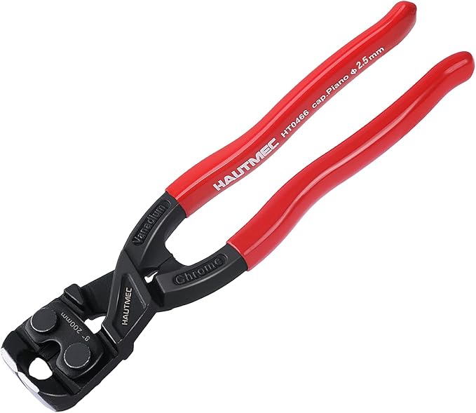 HAUTMEC 8 Inch Nail Puller Pliers Tool, High Leverage End Cutting Pliers, Nail Remover Tool with Anti-Slip Grip, CRV Steel End Cutting Nippers Tool for Pulling or Cutter Nails, Small Bolts and Wires