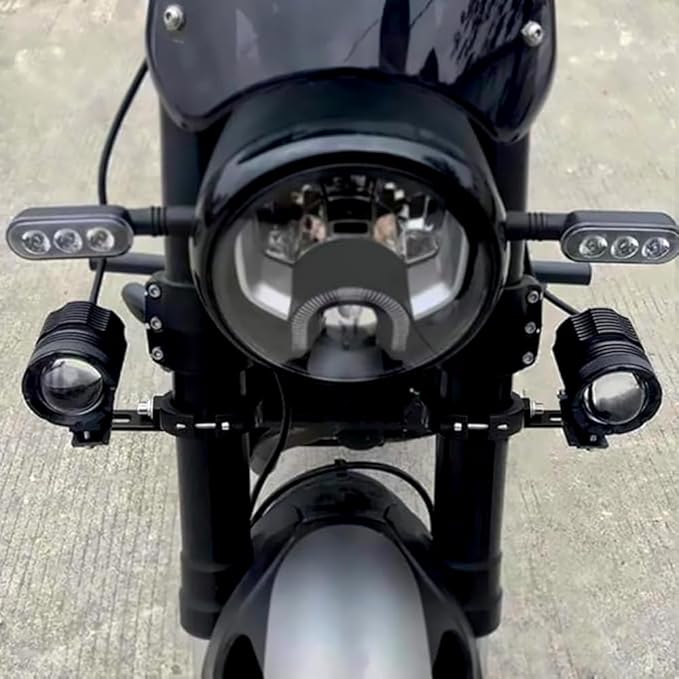 Motorcycle Spotlight Mount Brackets, Motorbike Tube Clamp Turn Signal Mounting Clamp Holder for 0.78"-1.5" Roll Bar (2 Pcs)