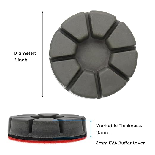 Diamond Floor Polishing Pucks, 15mm Long Using Life Hook and Loop Polishing Pad for Terrazzo, Marble, Granite, Concrete Floor, 3 Inch Resin Bond Disc, 30#, 3PCS