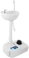 SereneLife Portable Camping Sink with 19L (5+ Gallon) Water Tank, Hands-Free Foot Pump, Soap Dispenser & Towel Holder, Compact Design with Carry Handle – Perfect for Camping, Worksites, Outdoors