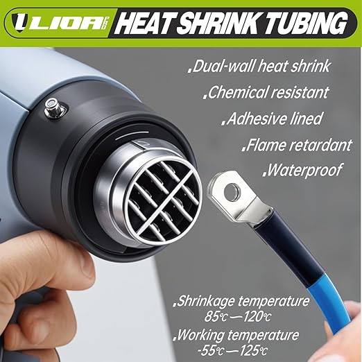 Heat Shrink Tubing 50 Feet Roll, 3:1 Ratio Adhesive Lined Marine Grade Shrink Wrap Tubing,Industrial Heat Shrink Tube Electrical 3/32 inches Black