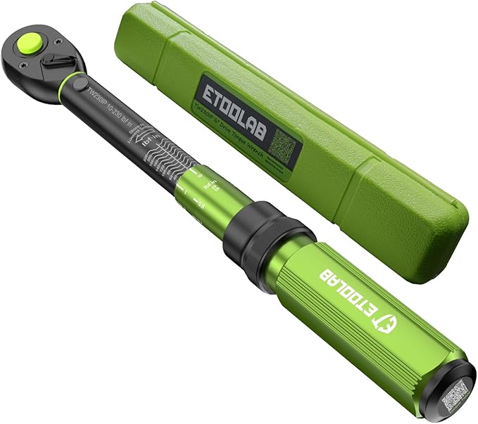 1/4-Inch Drive Click Torque Wrench 10-230 in.lb/1-26 Nm, Dual-Direction Adjustable 72 Tooth Click Torque Wrench for MTB, E-Bike, Moto Maintenance