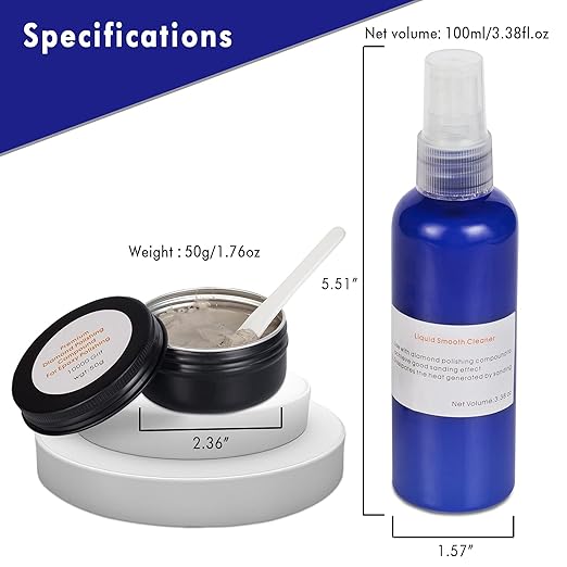 Premium Resin Polishing Kit for High Gloss Finishes - Epoxy Compound Smooths Out Counters, Marble, Glass, Metal, Rock