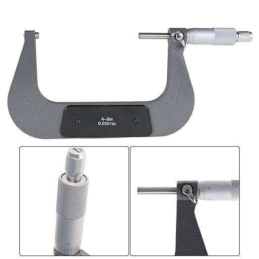 4-5 in Precision Outside Micrometer W/Box, Accuracy 0.0001 in, Professional Grade Precision Machinist Tool