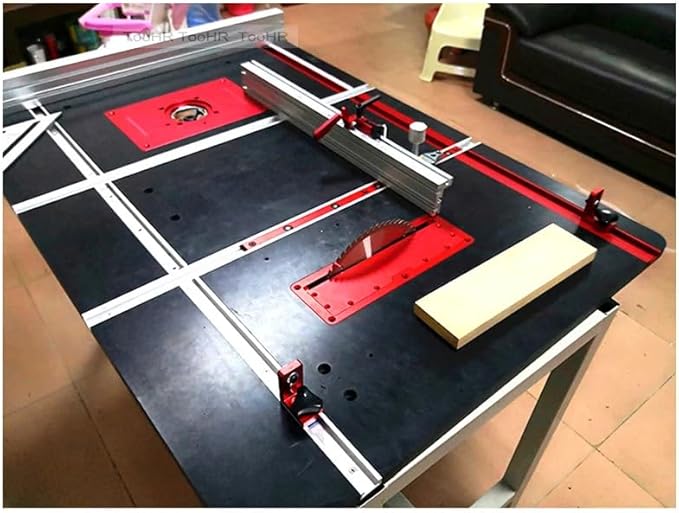 75 Type Table Saw Fence, Aluminum Miter Fence, Miter Gauge Fence, Multi T-Track Fence for Woodworking (Sliver)