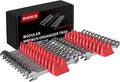 24PCS Magnetic Modular Wrench Organizer Set - Tool Drawer Storage Rack with Metric & SAE Labels, Wrench Holder with Magnet, Perfect Tool Gift for Men, father, boyfriend, DIYers & Mechanics (Red)