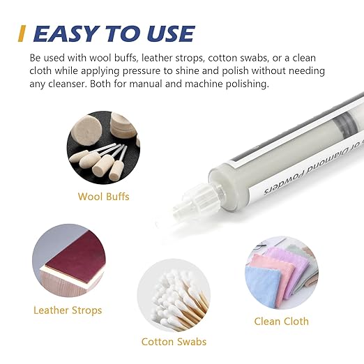 SCOTTCHEN Diamond Polishing Paste,200,000 Grit 0-0.1 Microns Lapping Compound with 50% Concentration of Diamond Powders for Jewelry, Metal, Ring, Glass, Coin,etc.-5 Gram