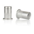 Rivet Nut Installation Tool Set Flat Head Rivnut Threaded Insert Nut Kit SAE & Metric for Metal Heavy Duty Zinc Plated Nutsert (1/4-20(Rivet Nut-60pcs, Stainless))