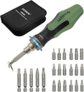 24 in 1 Multi-Bit Ratcheting Screwdriver, Magnetic Interchangeable Ratchet Screwdriver with Changeable Bits（Phillips,Slotted,Hex,Square,Torx）for Home,Work,DIY.