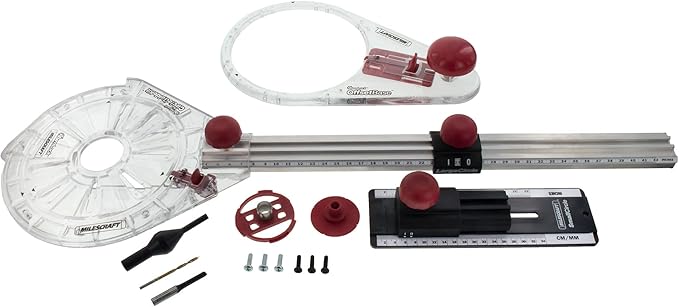 Milescraft 1219 Circle Guide Kit- Precision Router Circle Cutting Jig For Cutting/Routing Circles From 1.5” Up To 52” with Offset Base